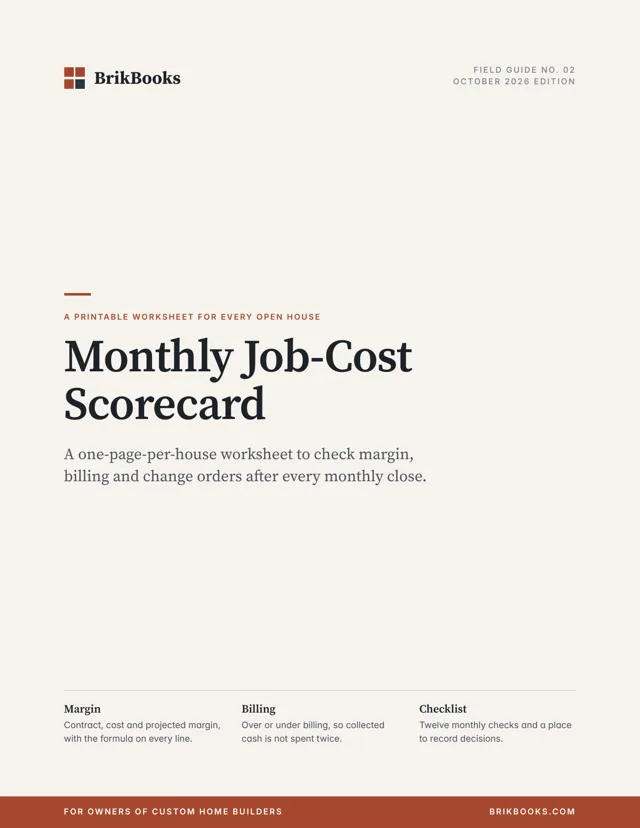 Cover of The Monthly Job-Cost Scorecard